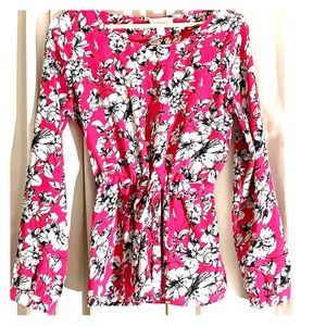Pink floral blouse